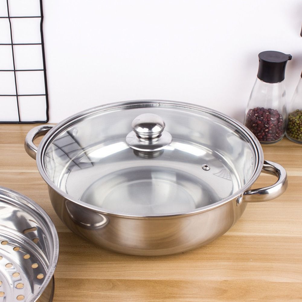 Paella Pan Steel - Paslanmaz Çelik Sebze Buharlı Pişirme Tencere