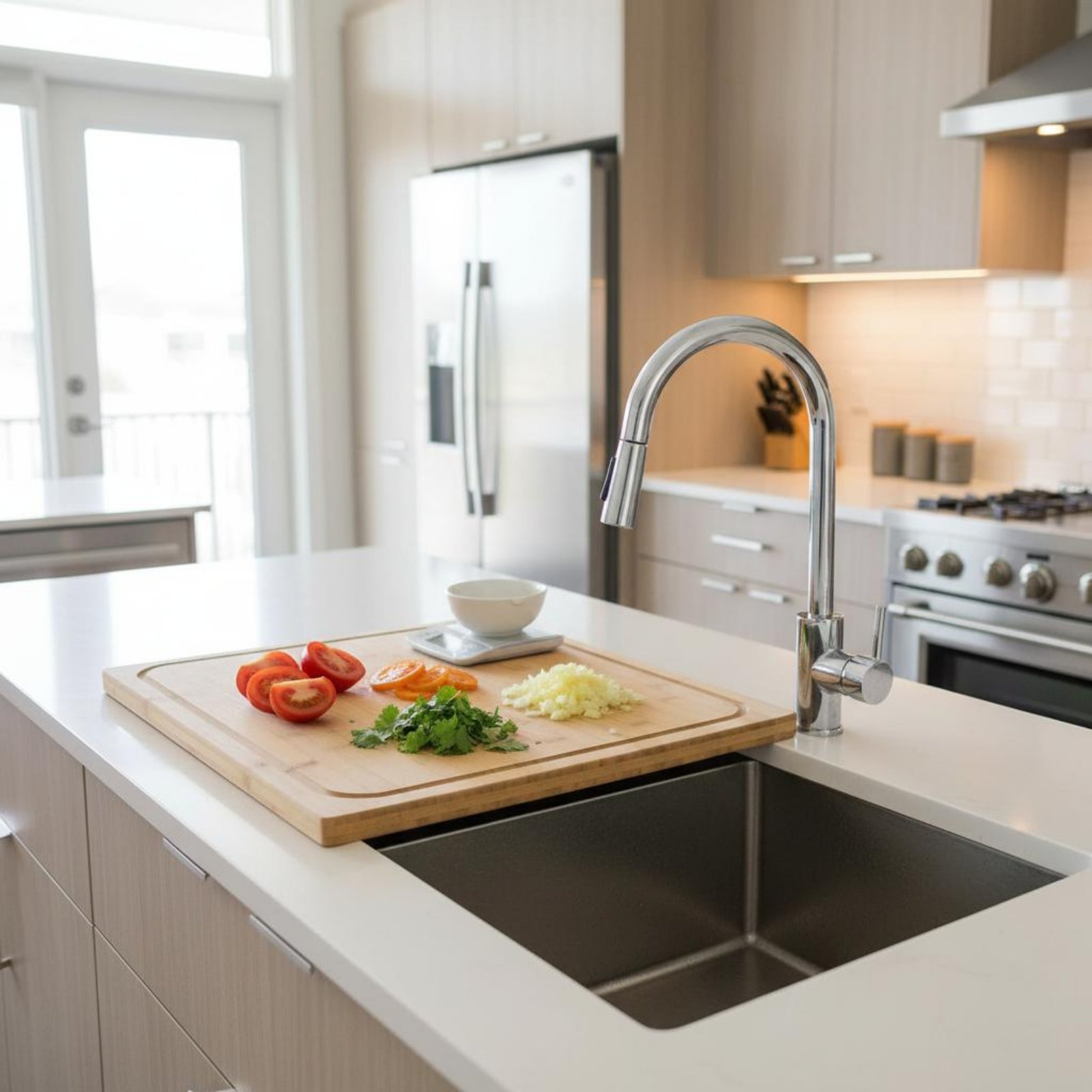 Home Cooking Usa - Lavabo Üzeri Kesme Tahtası Çok Amaçlı