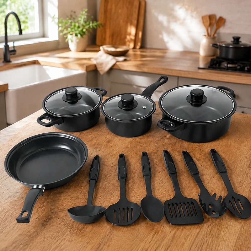 13 Parçalı Mutfak Seti, Yapışm - Paella Pan Steel incelemesi ve fiyatı